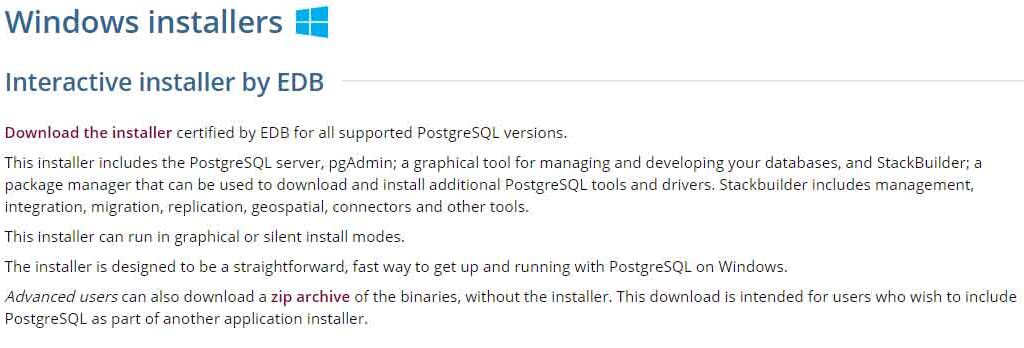 Instalar Postgres en windows